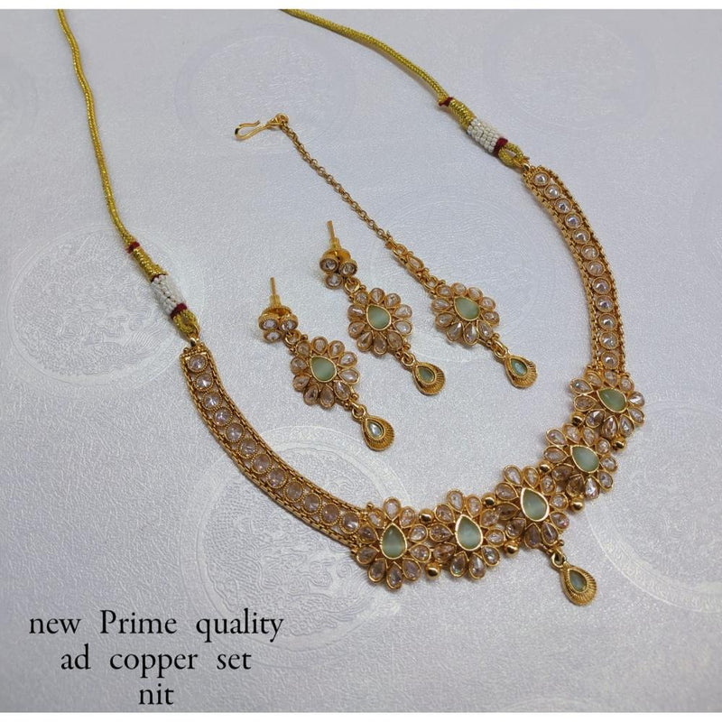 Akruti Collection Copper Ad Stone Necklace Set