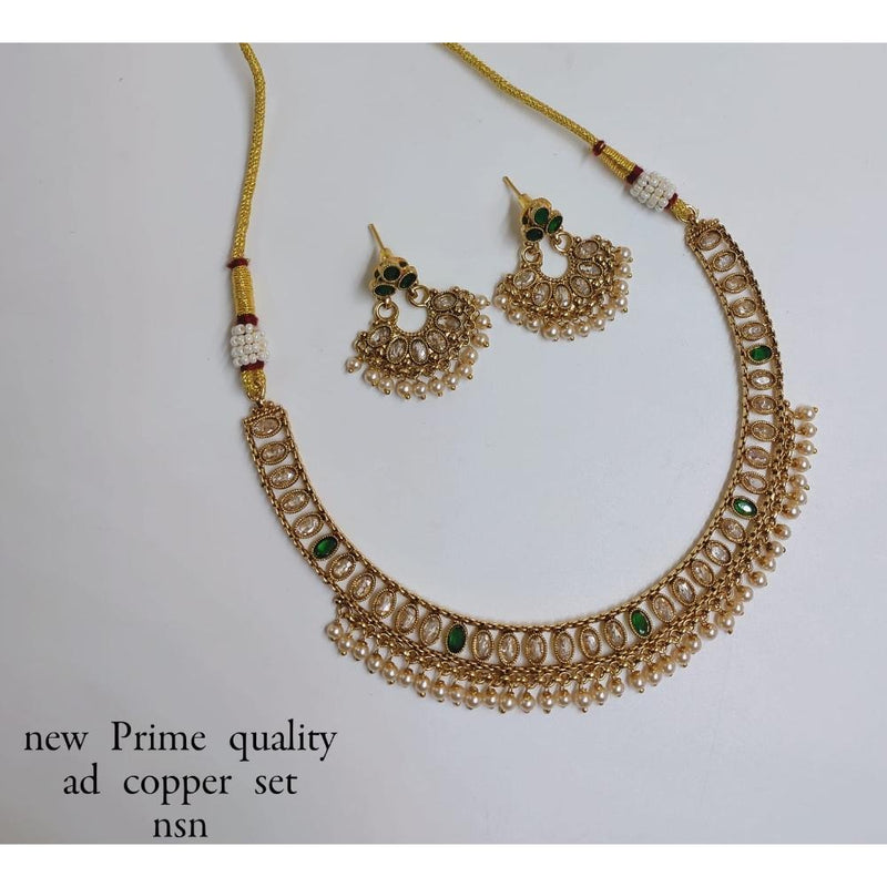 Akruti Collection Copper Ad Stone Necklace Set