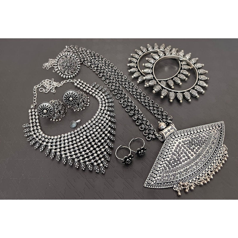 Akruti Collection Oxidised Plated Jewellery Combo