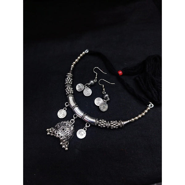 Akruti Collection Oxidised  Plated Necklace Set