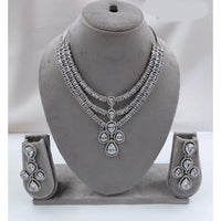 Akruti Collection Silver Plated Ad Stone Necklace Set