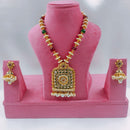 Akruti Collection Gold Plated Crystal Stone And Pearls Necklace Set