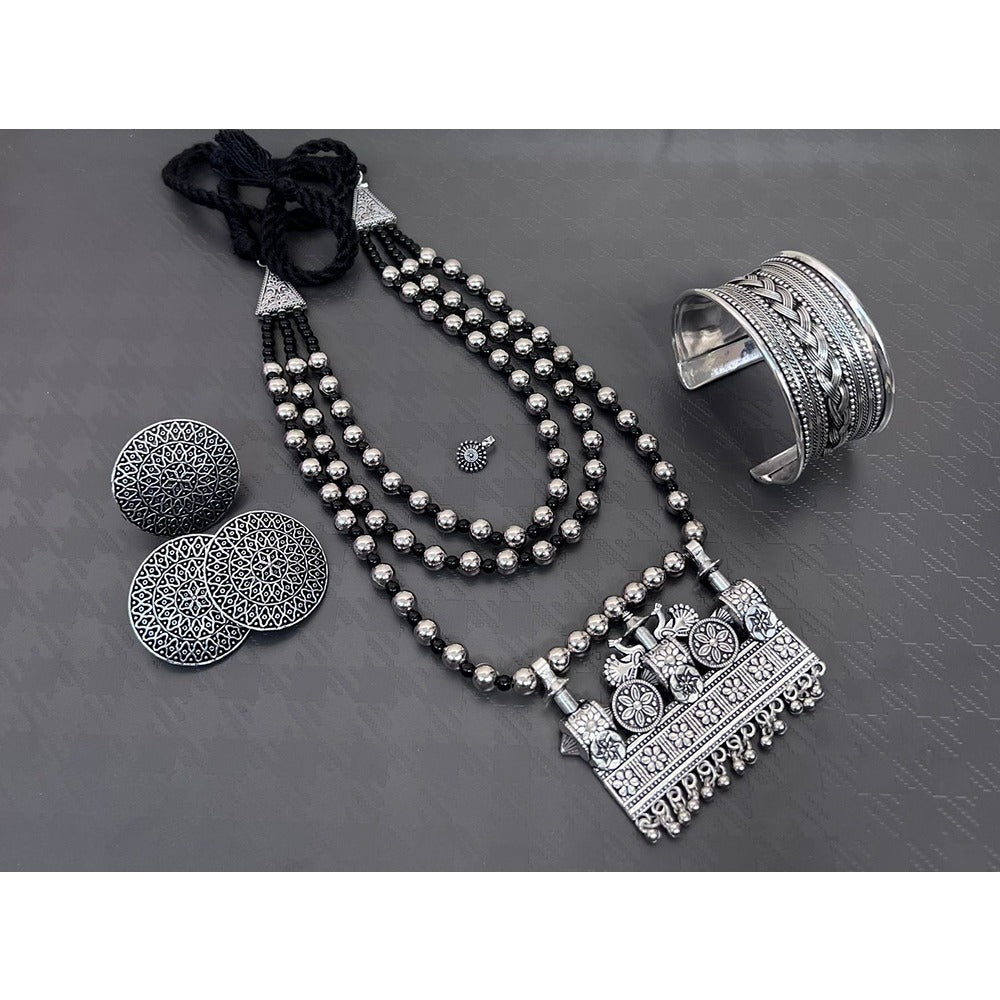 Akruti Collection Oxidised Plated Combo Set