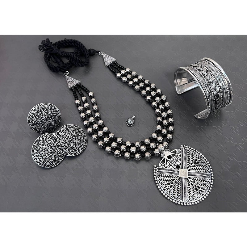 Akruti Collection Oxidised Plated Combo Set