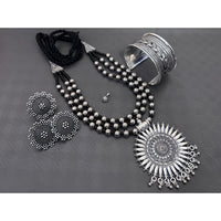 Akruti Collection Oxidised Plated Combo Set