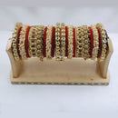 Akruti Collection Gold Plated Kundan Stone And Pearl Bangles Set
