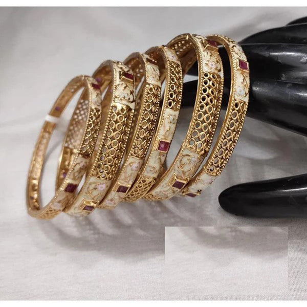 Akruti Collection Gold Plated Bangle Set