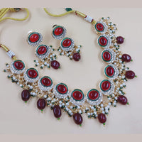 Akruti Collection Gold Plated Austrian Stone Pearls And Beads Necklace Set