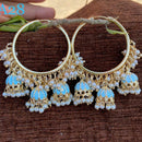 Akruti Collection Gold Plated Meenakari and Pearl Jhumki Earrings