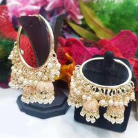Akruti Collection Gold Plated Meenakari and Pearl Jhumki Earrings