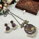 Akruti Collection  2Tone Plated Pota Stone Necklace Set