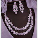 Akruti Collection Silver Plated American Diamonds Necklace Set