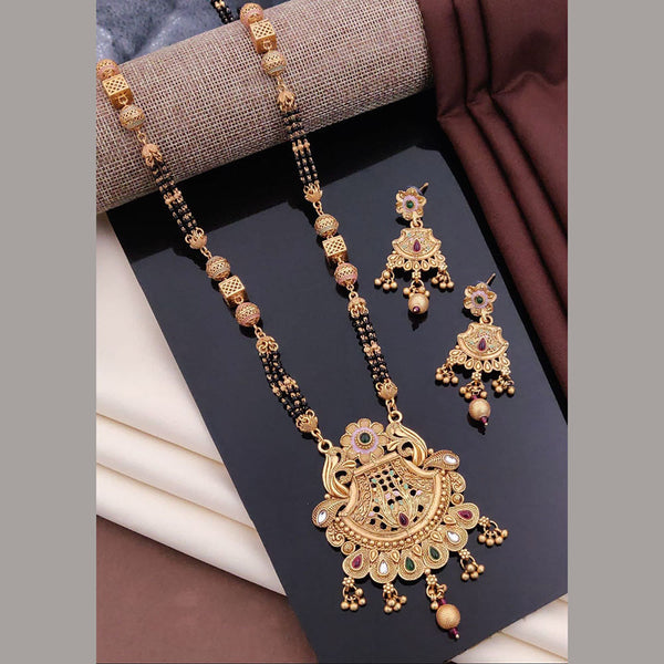 Akruti Collection Gold Plated Pota Stone Mangalsutra