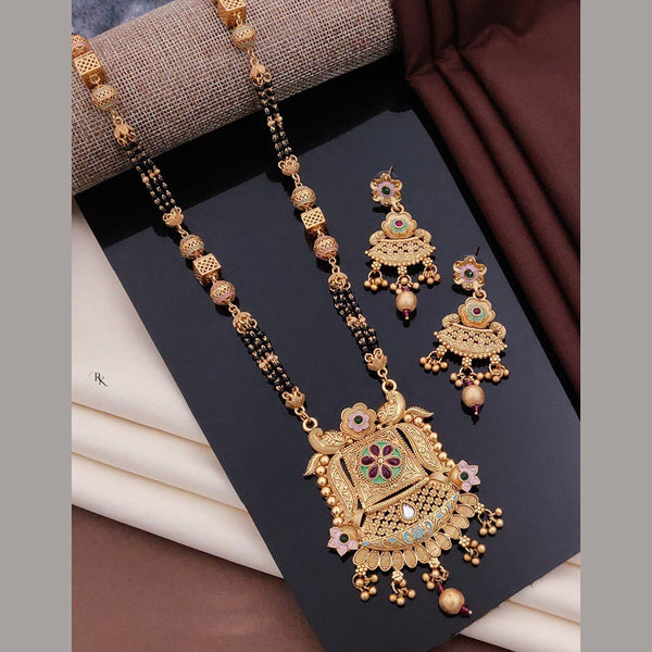 Akruti Collection Gold Plated Pota Stone Mangalsutra