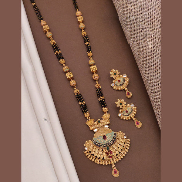 Akruti Collection Gold Plated Pota Stone Mangalsutra