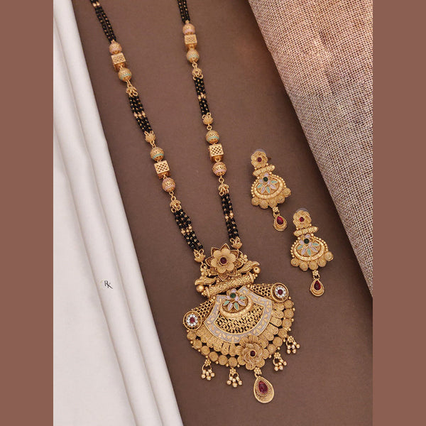 Akruti Collection Gold Plated Pota Stone Mangalsutra