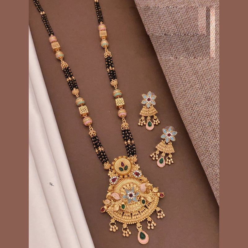 Akruti Collection Gold Plated Pota Stone Mangalsutra