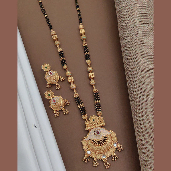 Akruti Collection Gold Plated Pota Stone Mangalsutra