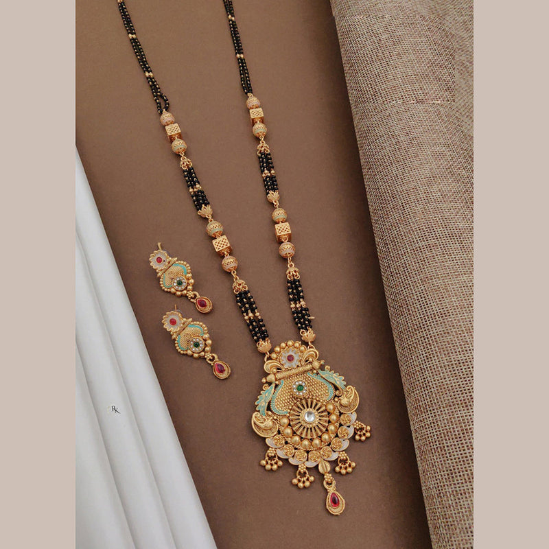 Akruti Collection Gold Plated Pota Stone Mangalsutra