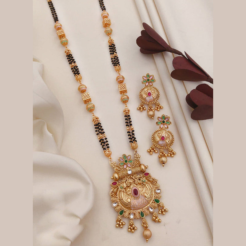 Akruti Collection Gold Plated Pota Stone Mangalsutra