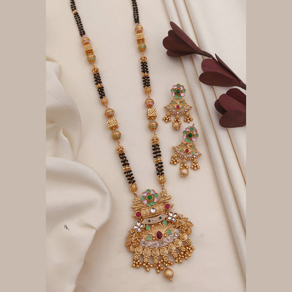 Akruti Collection Gold Plated Pota Stone Mangalsutra