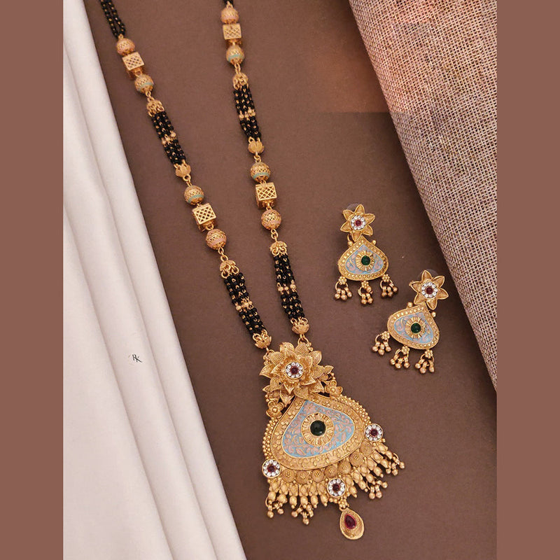 Akruti Collection Gold Plated Pota Stone Mangalsutra