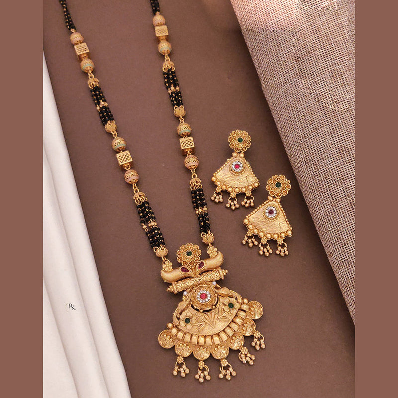 Akruti Collection Gold Plated Pota Stone Mangalsutra