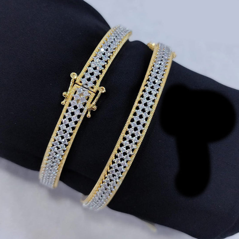 Akruti Collection Gold  Plated  Austrian Stone Bangle Set