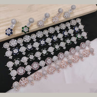 Akruti Collection Silver Plated American Diamonds Necklace Set