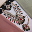 Akruti Collection Gold Plated Austrian Stone Pearls And Beads Necklace Set