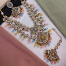 Akruti Collection Gold Plated Austrian Stone Pearls And Beads Necklace Set