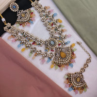 Akruti Collection Gold Plated Austrian Stone Pearls And Beads Necklace Set