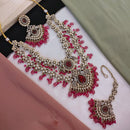 Akruti Collection Gold Plated Austrian Stone Pearls And Beads Necklace Set