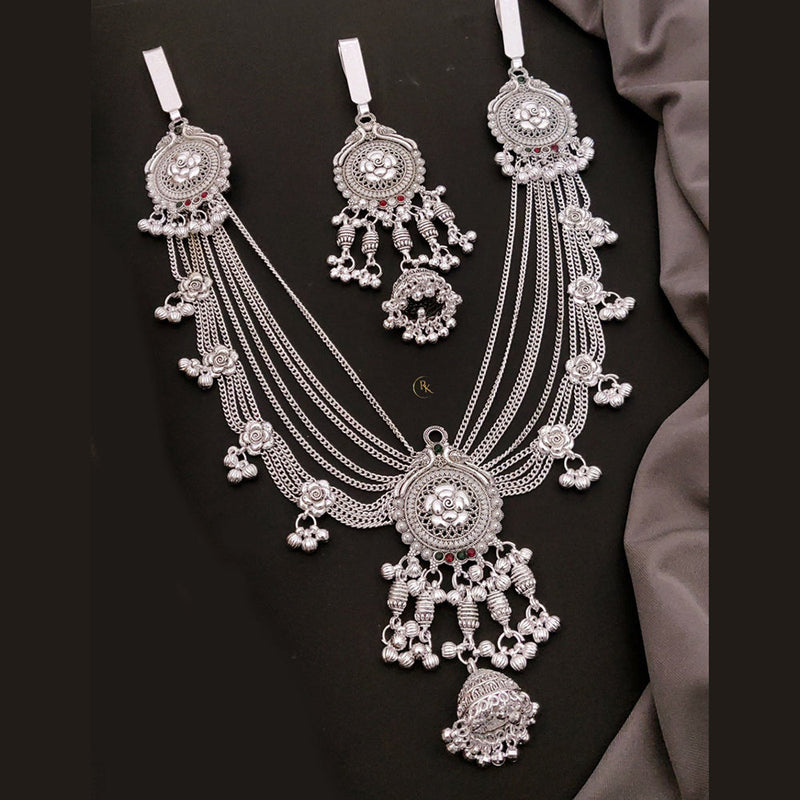 Akruti Collection Oxidised Plated Pota Stone Kamarband