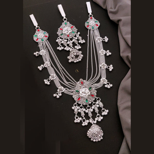 Akruti Collection Oxidised Plated Pota Stone Kamarband