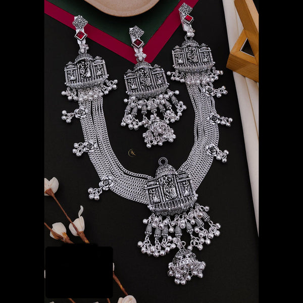 Akruti Collection Oxidised Plated Pota Stone Kamarband