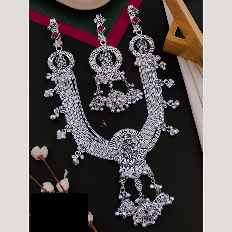 Akruti Collection Oxidised Plated Pota Stone Kamarband