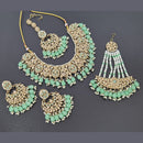 Akruti Collection Gold Plated Crystal Stone And Pearl Necklace Set
