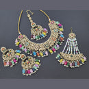 Akruti Collection Gold Plated Crystal Stone And Pearl Necklace Set