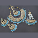 Akruti Collection Gold Plated Crystal Stone And Pearl Necklace Set