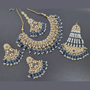 Akruti Collection Gold Plated Crystal Stone And Pearl Necklace Set