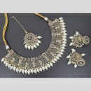 Akruti Collection Gold Plated Crystal Stone And Pearls Necklace Set