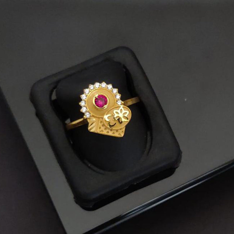 Akruti Collection Gold Plated Austrian Stone Ring