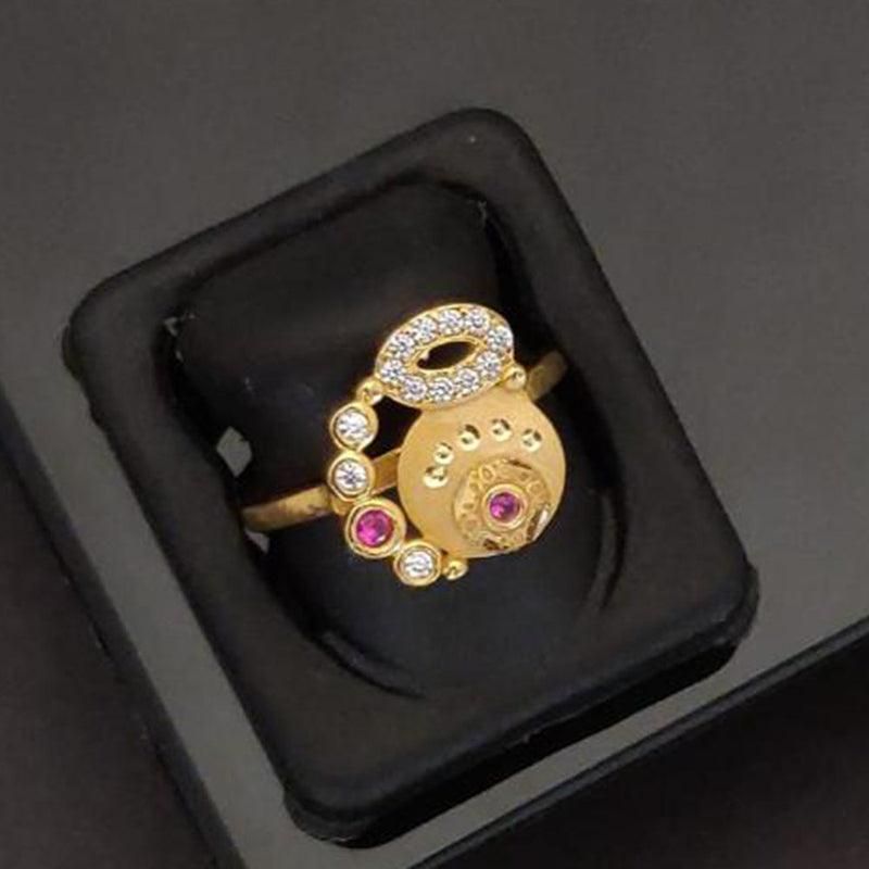 Akruti Collection Gold Plated Austrian Stone Ring