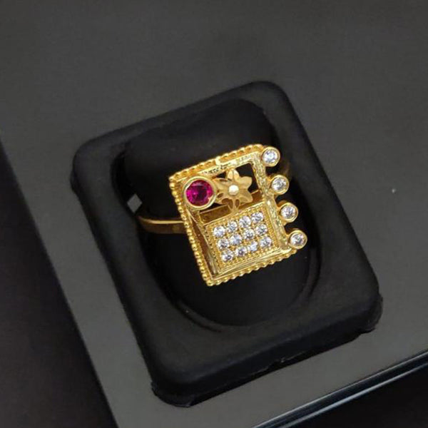 Akruti Collection Gold Plated Austrian Stone Ring