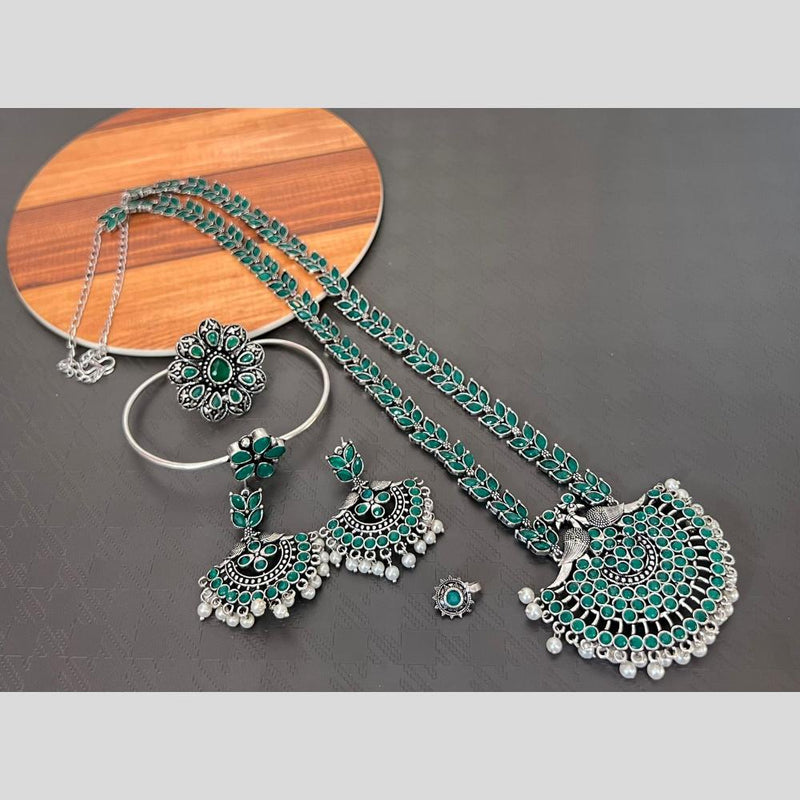 Akruti Collection Oxidised Plated Combo Set