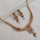 Akruti Collection Gold Plated Pota Stone And Pearls Necklace Set