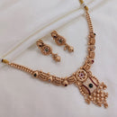 Akruti Collection Gold Plated Pota Stone And Pearls Meenakari Necklace Set