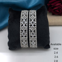 Akruti Collection Premium Silver Polish American Diamond Bangles