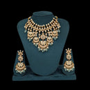 Akruti Collection Gold Plated Polki Kundan Pearl And Beads Meenakari Choker Necklace Set